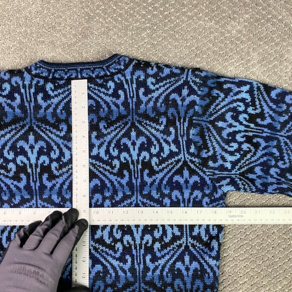 Intiwara Alpaca Sweater Women's Medium Blue Button Up Cardigan Made in Bolivia - Picture 7 of 9